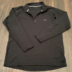 Patagonia Capilene Midweight Quarter Zip Pullover Black Mens L 44440 Hiking Base